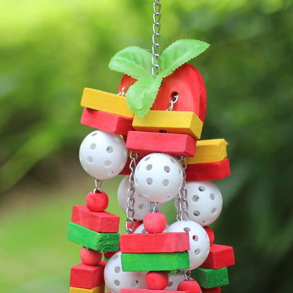 Extra-Large 22-Inch Apple Chewing Toy for Medium to Large Birds - Ideal for African Greys, Macaws, Cockatoos, Eclectus, and Amazons
