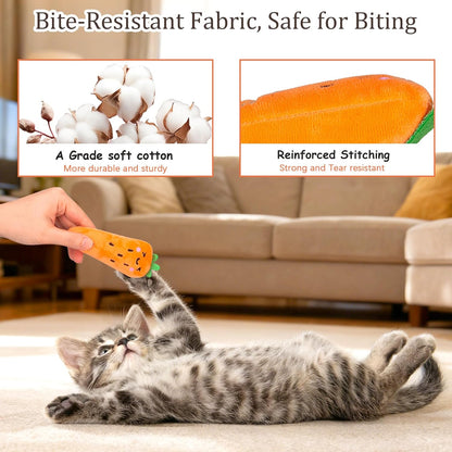 Interactive Plush Catnip Toys for Kittens - 5 Pack Fun Vegetable Shapes for Dental Care and Playtime