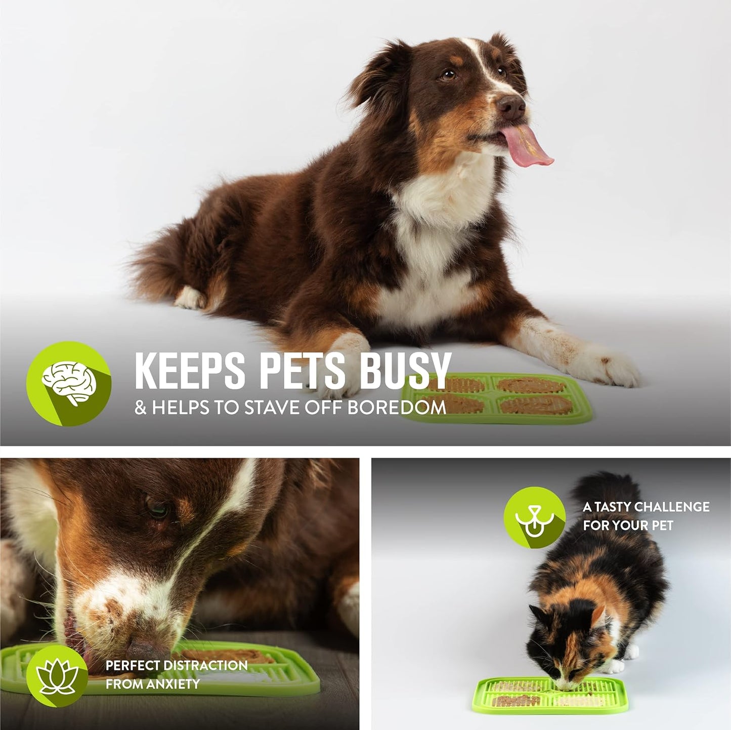 IQ Treat Lick Mat for Dogs and Cats - Innovative Slow Feeder and Enrichment Toy Alternative to Traditional Bowls