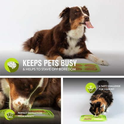 IQ Treat Lick Mat for Dogs and Cats - Innovative Slow Feeder and Enrichment Toy Alternative to Traditional Bowls