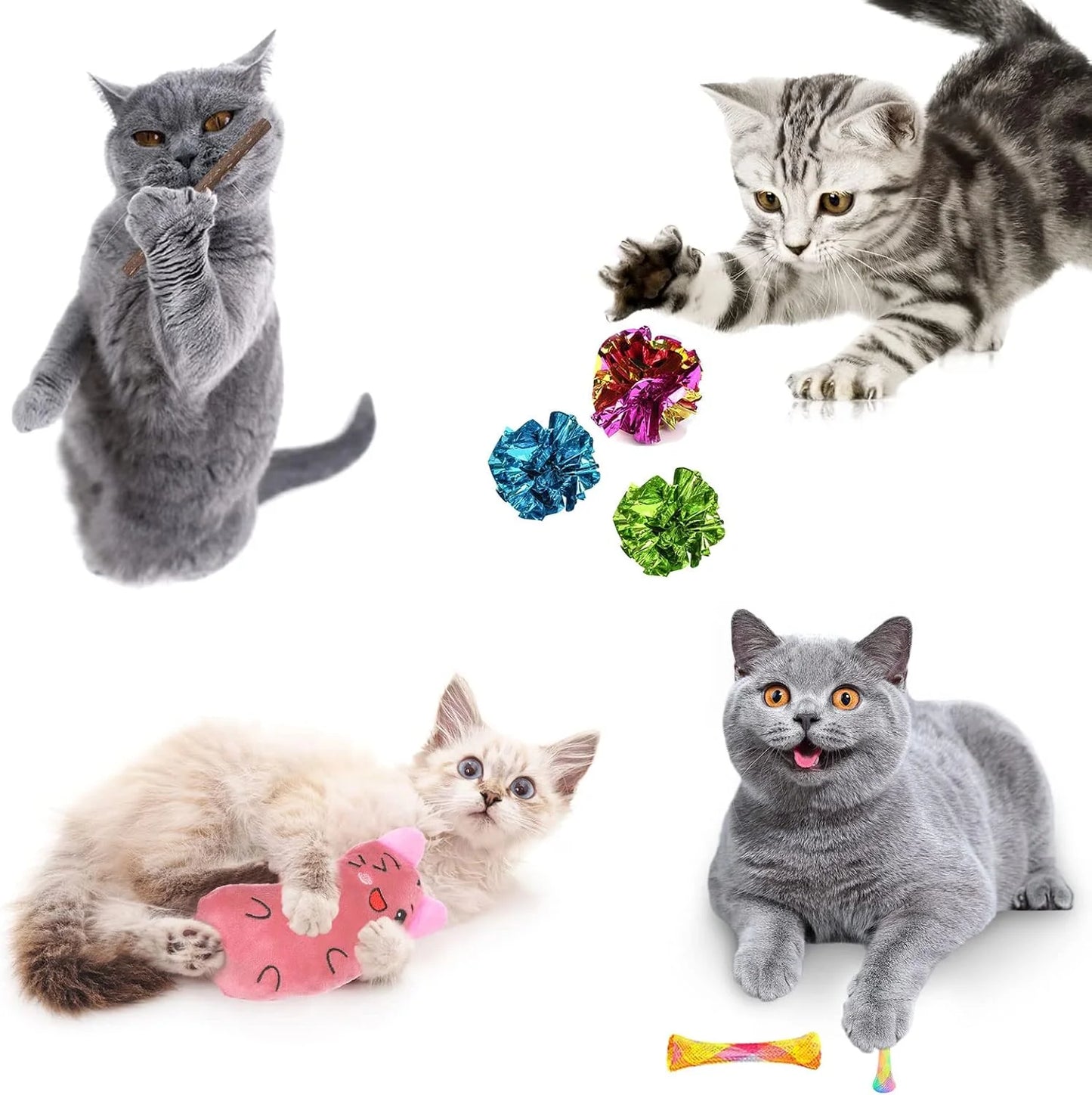 Ultimate 34-Piece Cat Toys Set: Interactive Tunnels, Wands, and Catnip Teasers for Endless Fun!