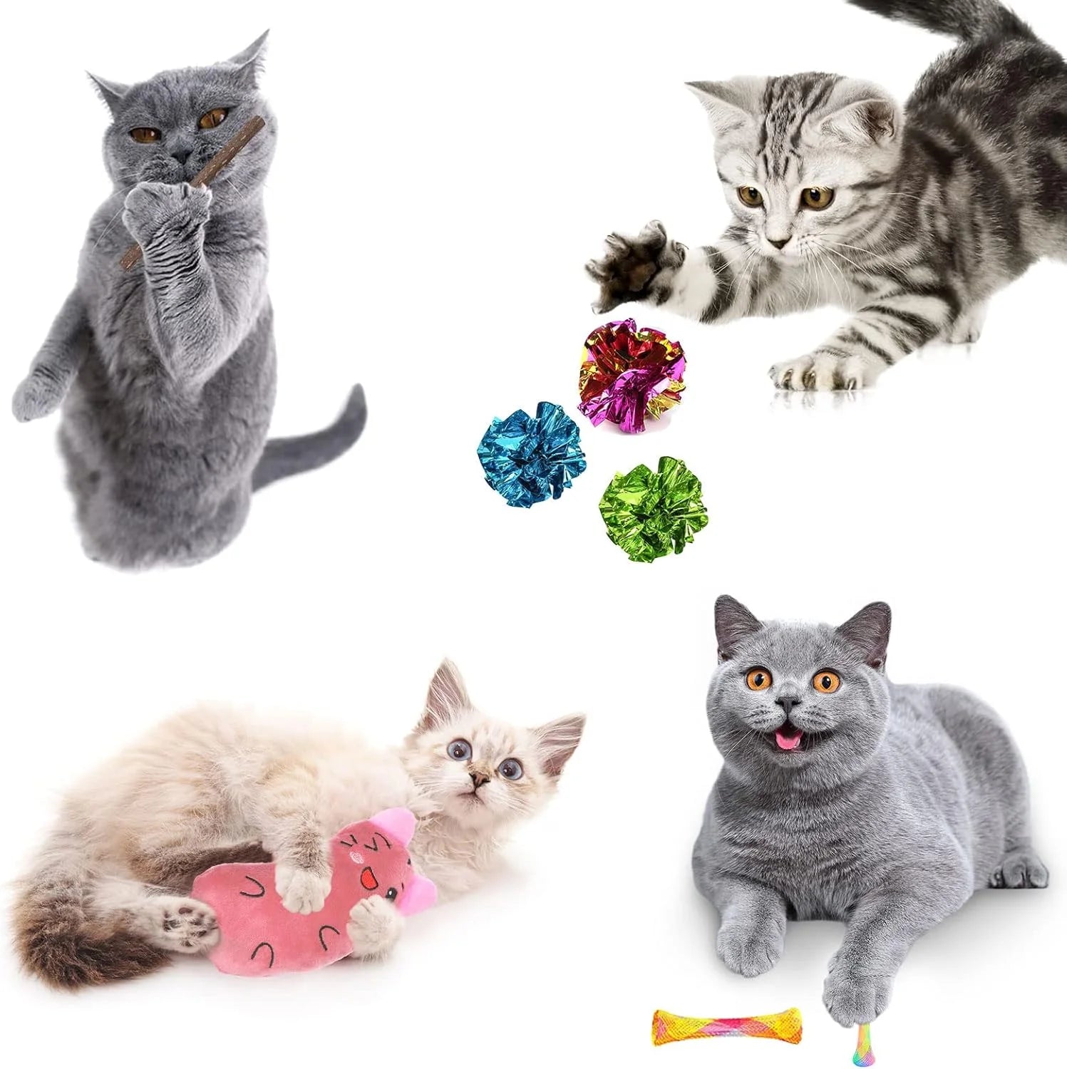 Ultimate 34-Piece Cat Toys Set: Interactive Tunnels, Wands, and Catnip Teasers for Endless Fun!
