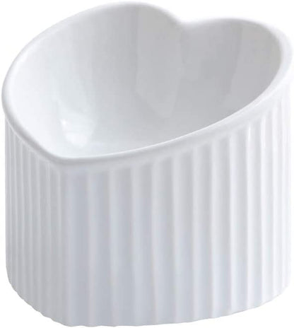 Elevated White Ceramic Cat Bowls: Stress-Free Feeding with Backflow Prevention, Whisker-Friendly Design, and Safe for Your Feline Friends