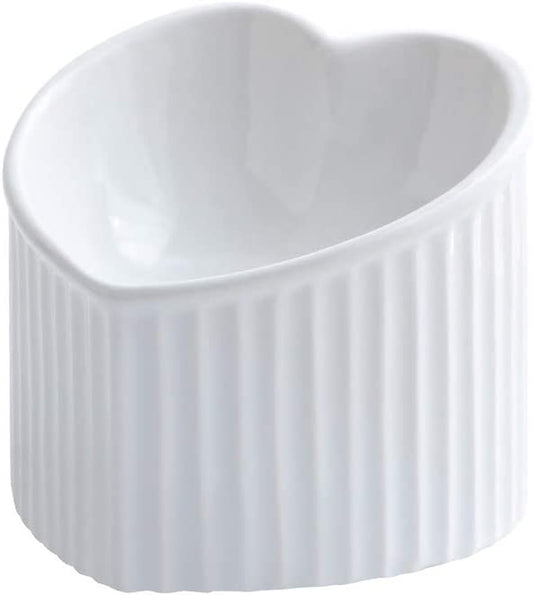 Elevated White Ceramic Cat Bowls: Stress-Free Feeding with Backflow Prevention, Whisker-Friendly Design, and Safe for Your Feline Friends