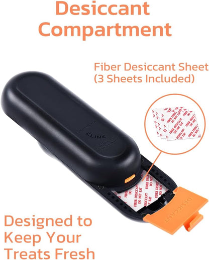 Clicker Dog Trainer & Dog Treat Pouch Alternative, Dog Treat Dispenser, Puppy Essentials Dual Use 2 in 1 Dog Clicker for Training - Durable, Light (2.36 Oz), Easy to Clean & Handle, Black