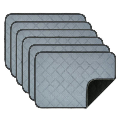 Washable Pee Pads for Dogs, Puppy Pads for Potty Training with Leakproof Bottom. Light Gray, 6 Pack, 20"X28"