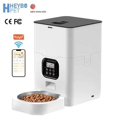 Wifi-Enabled Smart Pet Feeder - App Control & Remote Feeding | HEYBO