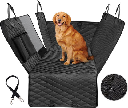 Ultimate Waterproof Dog Car Seat Cover - Scratch-Resistant Anti-Slip Hammock with Mesh Window for Ultimate Back Seat Comfort