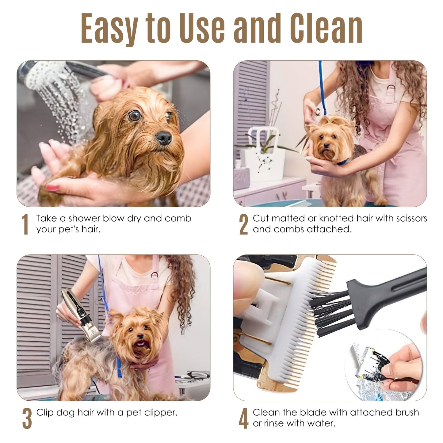 Ultimate Cordless Dog Grooming Kit - Professional Quiet Clippers for Effortless Pet Grooming