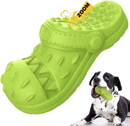 Durable Squeaky Dog Chew Toy in Fun Shoe Shape - Perfect for Aggressive Chewers and Teeth Cleaning