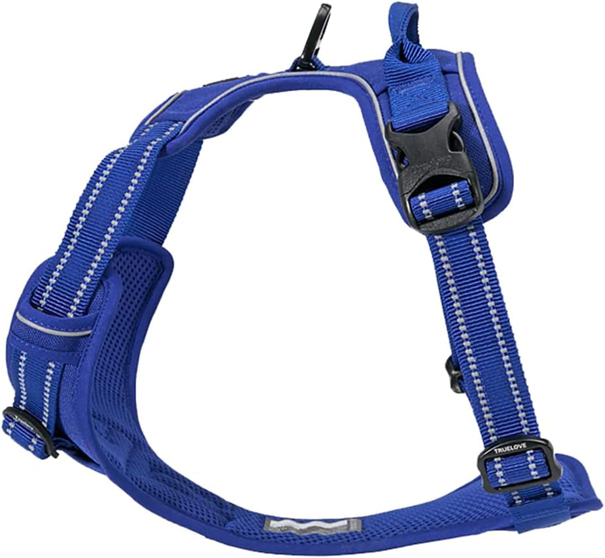 Ultimate Adjustable No-Pull Reflective Dog Harness - Comfortable Control Vest in Royal Blue (Large)