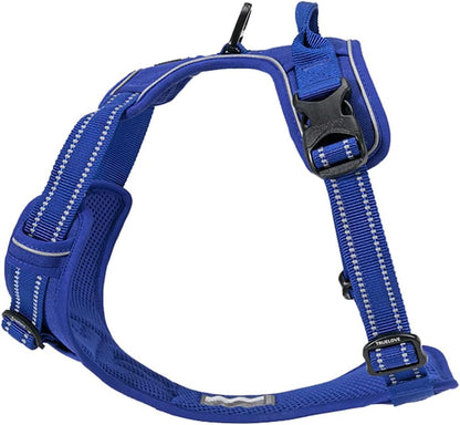 Ultimate Adjustable No-Pull Reflective Dog Harness - Comfortable Control Vest in Royal Blue (Large)