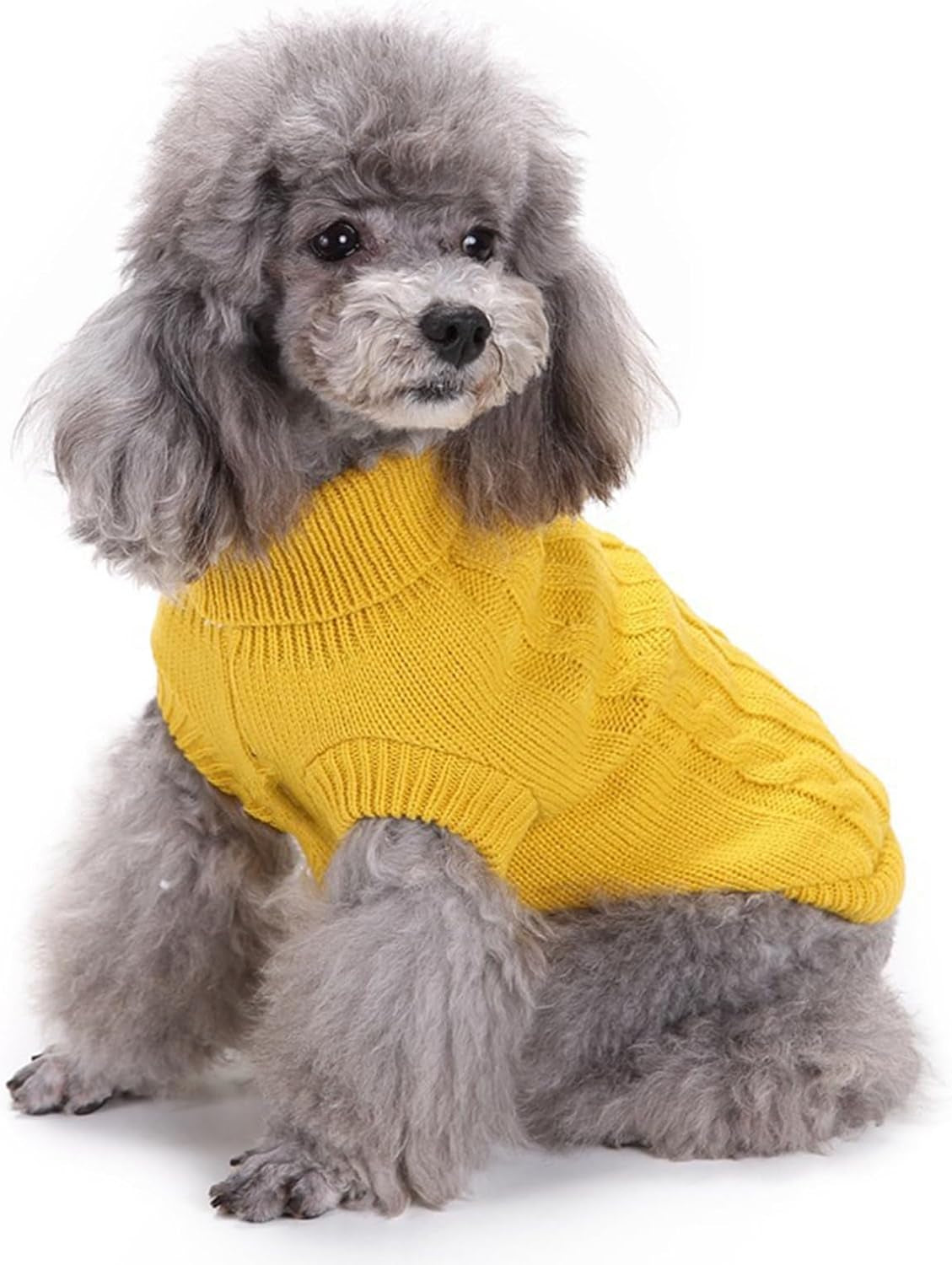 Knitted Winter Sweater for Small Dogs and Cats - Yellow