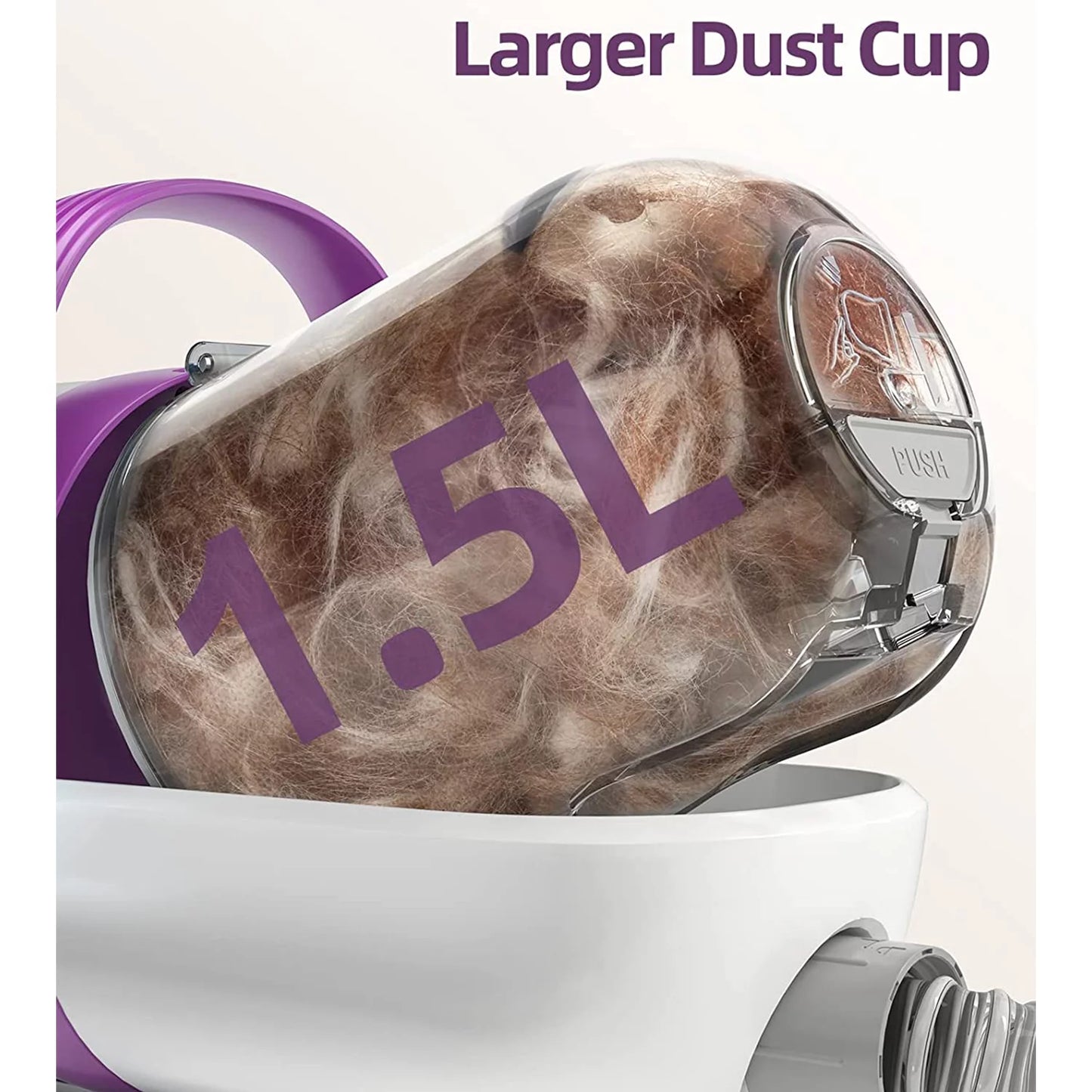 Ultimate 7-in-1 Pet Grooming Vacuum Kit - Low Noise, 1.5L Dust Cup, Professional Tools for Dogs & Cats, Ideal for Shedding & Home Cleaning in Chic Purple