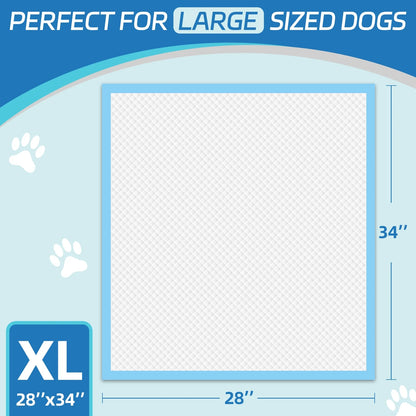 Puppy Pads Extra Large 28''X34'', XL Dog Pee Pads, 30Ct, Super Absorbent, Leak-Proof, 6 Layers Protection